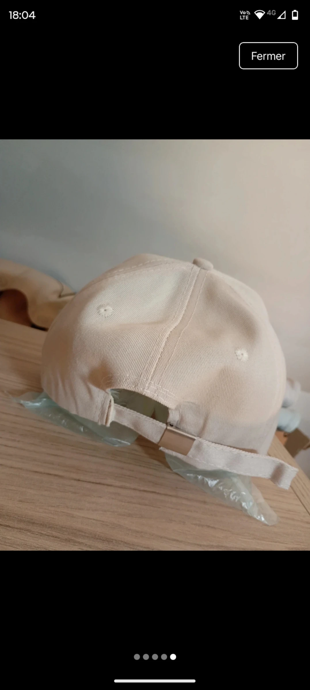 Adjustable vintage style white, beige cap – photo 2